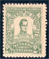 268 Colombie Antioquia Retardo 2 1/2 Vert Green MH * Neuf (COL-2) - Colombie