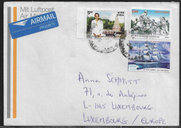 India. Stamps Sc. 2045, 2091, 2059 On Air Mail Letter, Sent To Luxembourg. - Lettres & Documents