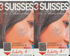 TC10 -F332 Et F332A - 3 SUISSES, Pour 1 Euro - 1987