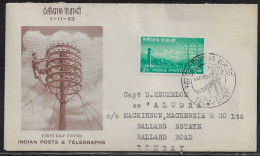 India. FDC Sc. 246.   Centenary Of Indian Telegraphs.  FDC Cancellation On FDC Envelope - FDC