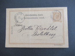 1899 Österreich / Tschechien GA 2 Kreuzer (Deutsch - Böhm.) Mit 2x Stempel K1 Postelberg Heute Postoloprty Als Orts PK - Tarjetas