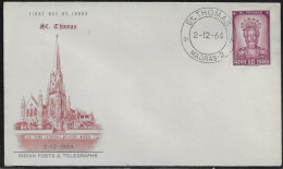 India. FDC Sc. 394.   St. Thomas Cathedral, Mylapore, Madras Commemoration.  FDC Cancellation On Cachet FDC Envelope - FDC