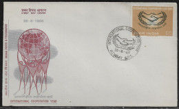 India. FDC Sc. 403.   International Co-operation Year, 1965.  FDC Cancellation On Cachet FDC Envelope - FDC