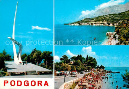 73211231 Podgora Panorama Kueste Strand Denkmal Galebova Krila Podgora - Croatie