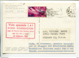 LAI Volo Presidenziale Del 26.2.56 - Cartolina Pubblicitaria - Luftpost
