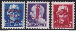 1944 Repubblica Sociale Italiana, SAGGIO P19-P21-P22 MNH/** SIGLATI Biondi/Chiav - Otros & Sin Clasificación