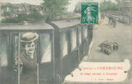 50 CHERBOURG - J'arrive à CHERBOURG Et Vous Envoie Le Bonjour  -  TTB - Cherbourg