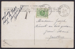 CP Fantaisie Non-affranchie Pour GRAND-MANIL Taxée 5c Càd GEMBLOUX /2 JUIN 1909 - Note Facteur "refusé Pour La Taxe" - Lettres & Documents