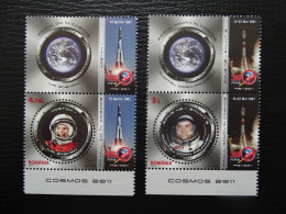 Rumänien 6530-6531 Zf ** , Weltraum (1) - Unused Stamps