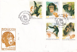 FDC  CUBA  1992 - Chimpansees