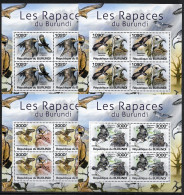 BURUNDI - OISEAUX - RAPACES - 4 FEUILLETS - NEUF** MNH - Águilas & Aves De Presa