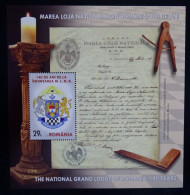 Rumänien Mi Block 830 ** , Jahrestag Nationale Freimaurergroßloge - Unused Stamps