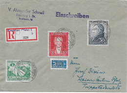 Einschreibebrief Frankfurt Main Nach Kaiserslautern, 1949 - Lettres & Documents