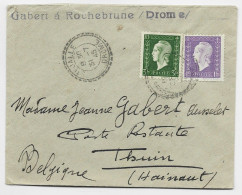 FRANCE DULAC 3FR+1FR LETTRE FACTEUR BOITIER ST JALLE 31.7.45 DROME POUR BELGIQUE AU TARIF - 1944-45 Marianne Van Dulac