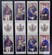 Rumänien Mi 7632-7635 ** Zwischenstegpaare ZW , Königshaus Uniformen (1) - Unused Stamps