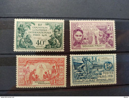 Soudan -1931 YV 89 à 92 N* Complete Exposition Coloniale Cote 23 Euros - Unused Stamps