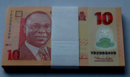 NIGERIA 10 Naira 2011 Pick 39c UNC (1) Bundle á 100 Stück Dealer Lot Polymer - Other - Africa