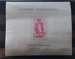 Soudan BF N° 1 X Exposition Internationale De Paris 1937 - Unused Stamps