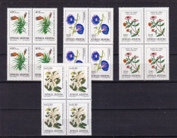 G011 Argentina 1985 Flowers Of Argentina Block Of 4 MNH - Blocks & Sheetlets
