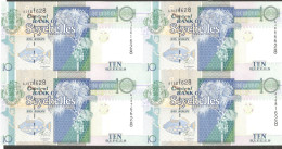 Seychelles 10 Rupees Uncut 2 X 2 P-42 2013 UNC - Seychelles