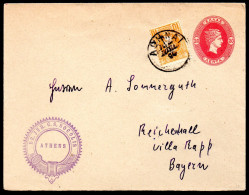 2576. GREECE,1894 UPRATED 20L.LARGE HERMES HEAD STATIONERY TO GERMANY,VERY FINE - Enteros Postales