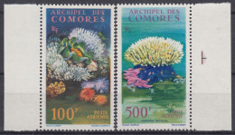 TIMBRE COMORES POSTE AERIENNE FAUNE MARINE N° 5/6 NEUFS ** GOMME SANS CHARNIERE - Unused Stamps