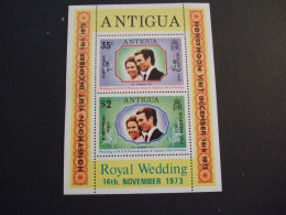 Antigua. 1973 Royal Wedding. MNH** Miniature Sheet (A2-TVN) - 1960-1981 Autonomie Interne