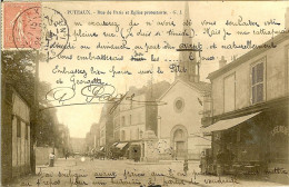 92 PUTEAUX RUE DE PARIS EGLISE PROTESTANTE AVEC MESSAGE EN SOUS ENTENDUS ADRESSE A LA DEMOISELLE DE CORBEIL - Puteaux