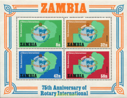 286799 MNH ZAMBIA 1980 75 ANIVERSARIO DEL ROTARY CLUB INTERNACIONAL - Zambie (1965-...)