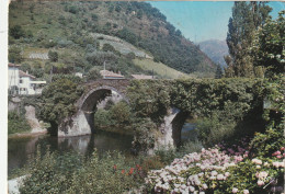 CPM . BIDARRAY . LE VIEUX PONT  .  CARTE AFFR AU VERSO LE 27-7-1966  .  2 SCANNES - Bidarray