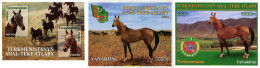 299357 MNH TURKMENISTAN 2001 CABALLOS DE RAZA AKHAL-TEKE - Turkmenistán