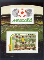 St Vincent Bloc Non Dentelé Imperf Football CM 86 ** - 1986 – México