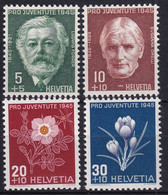 MiNr. 465 - 468 Schweiz1945, 1. Dez. „Pro Juventute“ Alpenblumen (III) - Postfrisch/**/MNH - Ongebruikt