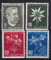 MiNr. 439 - 442 Schweiz1944, 1. Dez. „Pro Juventute“: Numa Droz Alpenblumen (II) - Postfrisch/**/MNH - Unused Stamps
