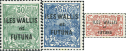 608335 HINGED WALLIS Y FUTUNA 1927 TIPOS DE NUEVA CALEDONIA SOBRE IMPRESOS - Ongebruikt