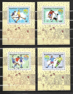 Centrafrique Série Complète Blocs Non Dentelé Imperf Football CM 90 ** - 1990 – Italia