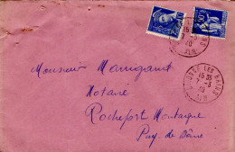 AFFRANCHISSEMENT COMPOSE SUR LETTRE DE DIVONNE LES BAINS AIN 1940 - Tarifas Postales