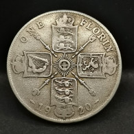 1 FLORIN  ARGENT 1920 GEORGE V ROYAUME UNI / UNITED KINGDOM SILVER - J. 1 Florin / 2 Schillings