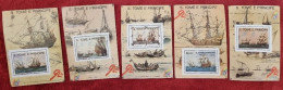 SAO TOME ET PRINCIPE Bateaux à Voile, Découverte Amérique, Ch. Colomb. 5 Blocs De Luxe - 1989 - Yvert N° BF ** MNH - Boten