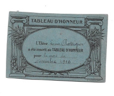 KB1283 - BILLET DE TABLEAU D'HONNEUR - Diplomi E Pagelle
