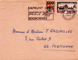 AFFRANCHISSEMENT COMPOSE SUR LETTRE DE TOULOUSE GARE 1966 - Posttarife