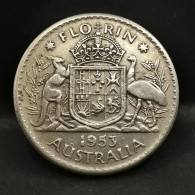 1 FLORIN ARGENT 1953 ELIZABETH II AUSTRALIE / AUSTRALIA SILVER - Florin