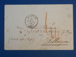 DK 17  ITALIA   BELLE LETTRE   1856   A BELLINZONA   +C. CIRE +AFF. INTERESSANT++ + - Non Classés