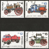 Poland 1985 - Mi 2961/64 - YT 2773/76 ( Fire Engine ) - Oblitérés