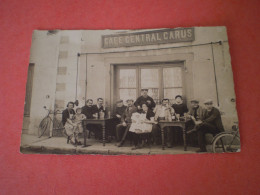 Carte Photo Café Central CARUS à Montferrat, Rue Principale, Isère( Verres à Absinthe ?) - Cafes