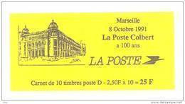 CARNET 2712-C 1 Marianne De Briat Lettre D "MARSEILLE, LA POSTE COLBERT A 100 Ans". A Saisir. - Modernes : 1959-...