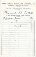 Facture 14x21 - Spécialité De Parapluies & Ombrelles (Mlle A. Cornon) Saint-Brieuc (Côtes Du Nord) 1924 - Kleidung & Textil