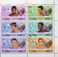 Olympiade ROM 1960 Ajman 1054/9 Im 6-Block O 5€ Boxen Olympia-Sieger Nino Benvenuti Box-Kampf Erdkugel Ss Sheet Olympics - Summer 1960: Rome