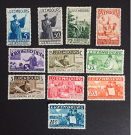 1935 Luxembourg - International Relief Fund  For Intellectuals - 11 Stamps Unused ( Imperfect Gum ) - Neufs