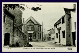 Ref 1633 - Real Photo Postcard - Town Hall & Old Swan Inn - Llantwit Major Glamorgan Wales - Glamorgan